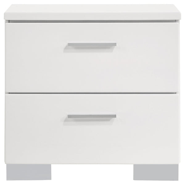Felicity 4-piece Eastern King Bedroom Set White High Gloss