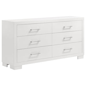 Jessica 5-piece Eastern King LED Bedroom Set Snow White
