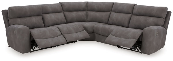 Next-Gen Durapella - Slate - 6 Pc. - 5-Piece Power Reclining Sectional