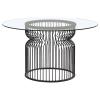 Granvia Round 54-inch Glass Top Metal Dining Table Gunmetal