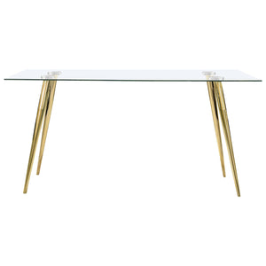 Gilman Rectangular 64-inch Glass Top Dining Table Gold