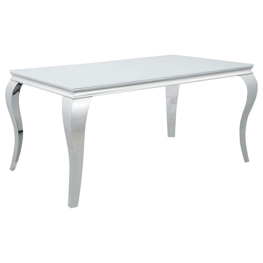 Carone 5-piece 61-inch Rectangular White Glass Dining Set Blue