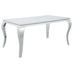Carone 5-piece 61-inch Rectangular White Glass Dining Set Blue
