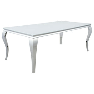 Carone 5-piece 81-inch Rectangular White Glass Dining Set Blue