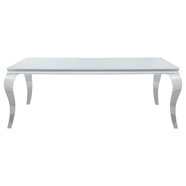 Carone 5-piece 81-inch Rectangular White Glass Dining Set Blue