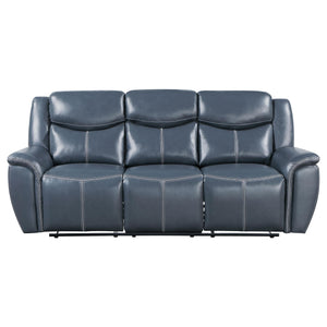 Sloane 2-piece Upholstered Reclining Sofa Set Blue