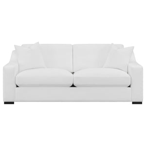 Ashlyn 2-piece Upholstered Sloped Arm Sofa Set White