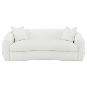 Isabella 2-piece Faux Sheepskin Upholstered Sofa Set Natural