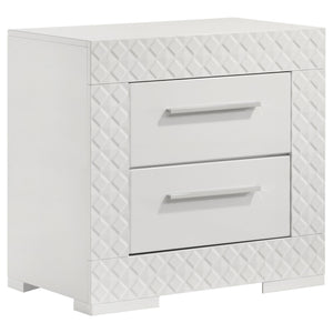 Ives 4-piece Eastern King Bedroom Set White High Gloss