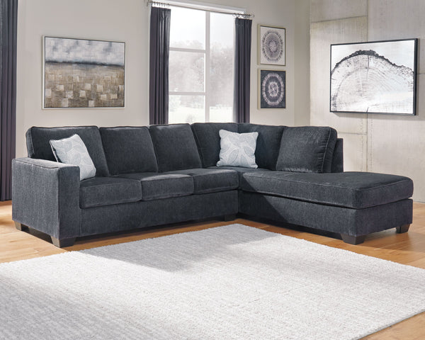 Altari - Right Arm Facing Corner Chaise With Sleeper 2 Pc Sectional - Slate