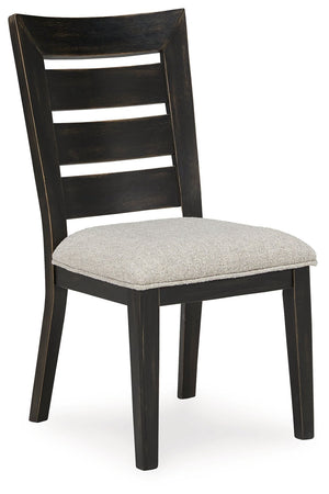 Galliden - Black - Dining Upholstered Ladderback Side Chair (Set of 2)