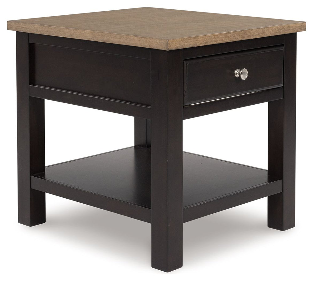 When youâ€™re styling your living room, convenience is key. With this end table, casual flair meets canâ€™t-miss function. Tired of tracking down lost remotes? A handy storage drawer keeps your entertainment essentials close. This fashionably functional p