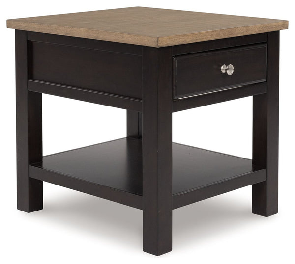 When youâ€™re styling your living room, convenience is key. With this end table, casual flair meets canâ€™t-miss function. Tired of tracking down lost remotes? A handy storage drawer keeps your entertainment essentials close. This fashionably functional p