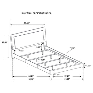 Felicity Wood California King LED Panel Bed White High Gloss