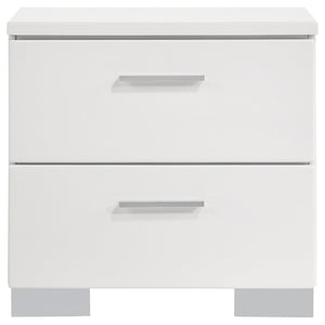 Felicity 4-piece Eastern King Bedroom Set White High Gloss