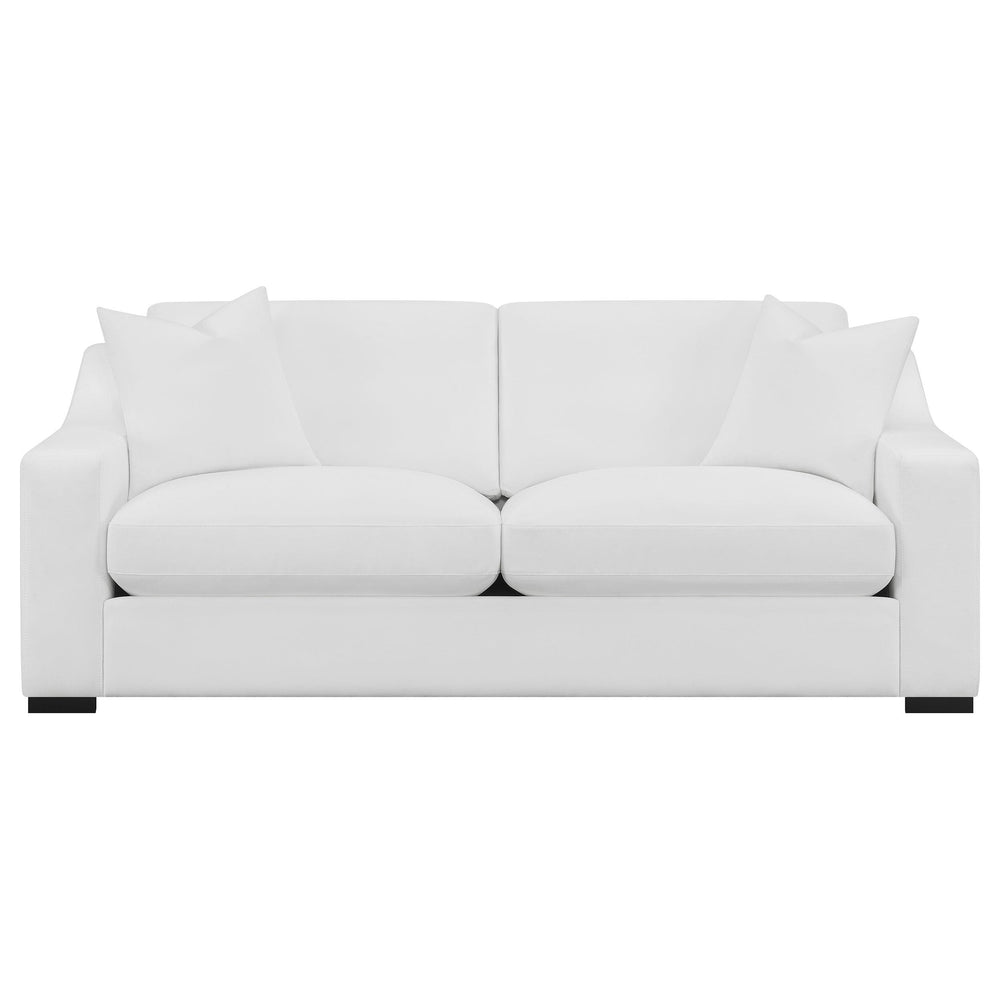 Ashlyn 3-piece Upholstered Sloped Arm Sofa Set White