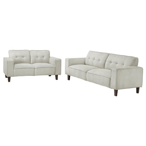 Deerhurst 2-piece Upholstered Track Arm Sofa Set Greige