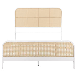 Lanewood Open Cane Webbing Metal Queen Bed White