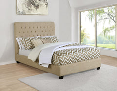 Chloe Upholstered Queen Panel Bed Oatmeal