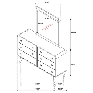 Robyn 6-drawer Dresser with Mirror Dark Walnut