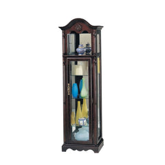 The Lindsey cherry curio cabinet offers an instant upgrade for your home. Standing for durability, display your keepsakes and decorative items on its glass shelves.<br/><br/><b>Product Features</b><ul><li>Curio Cabinet</li><li>Orientation: Wall Flat Stand