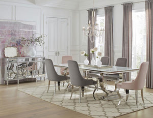 Antoine - Rectangular Glass Top Dining Table - White