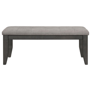 Dalila Fabric Upholstered Wood Dining Bench Dark Grey