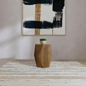  blending artisan craftsmanship with a natural brown finish. Hand-hewn from solid mango wood