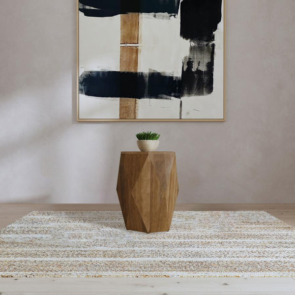  blending artisan craftsmanship with a natural brown finish. Hand-hewn from solid mango wood