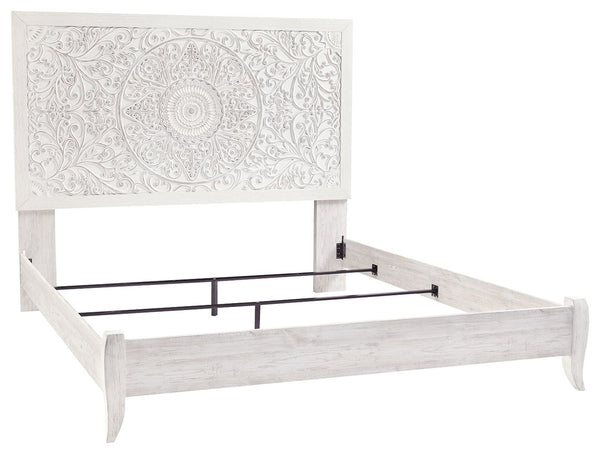 Paxberry - Whitewash - King Panel Bed