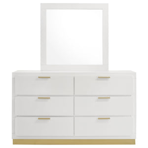 Caraway 6-drawer Dresser with Mirror White