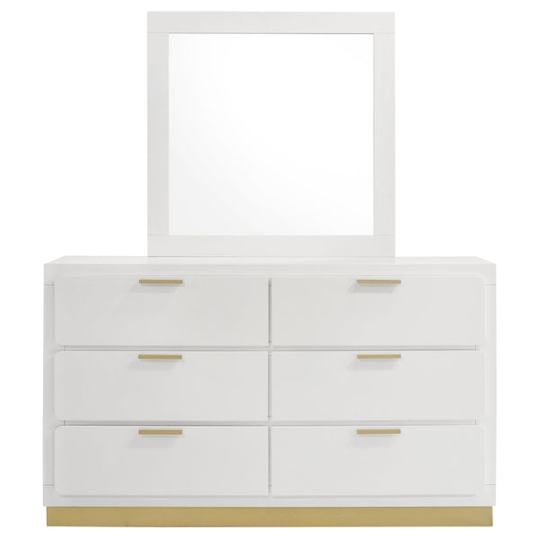 Caraway 6-drawer Dresser with Mirror White