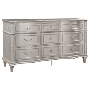 Evangeline 4-piece California King Bedroom Set Silver Oak
