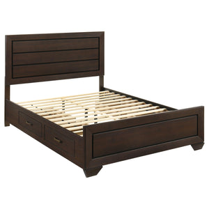 Kauffman Wood Eastern King Storage Panel Bed Dark Cocoa