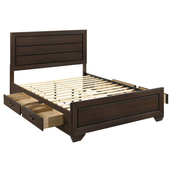 Kauffman Wood Eastern King Storage Panel Bed Dark Cocoa