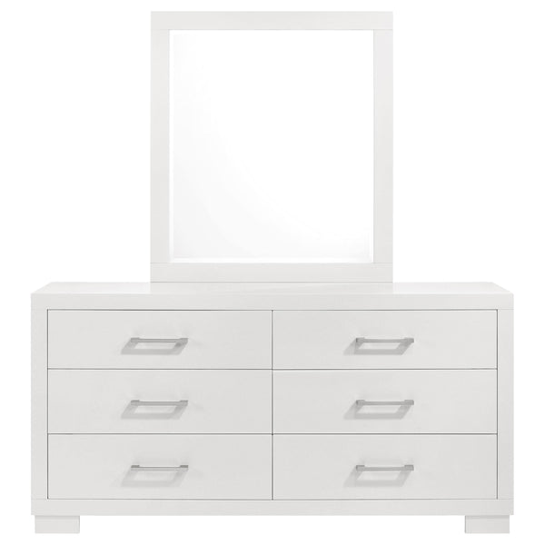 Jessica 6-drawer Dresser with Mirror Cream White