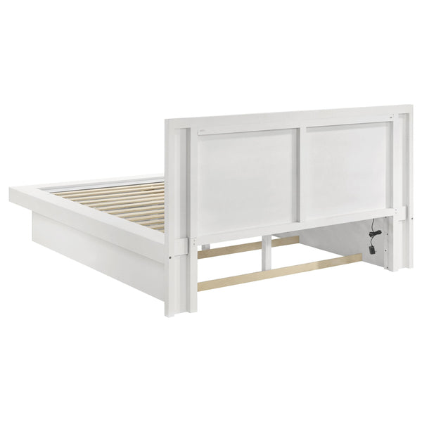 Jessica 4-piece Eastern King LED Bedroom Set Cream White