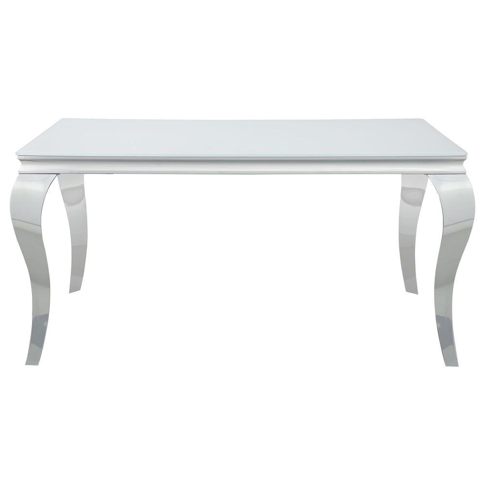 Carone 5-piece 61-inch Rectangular White Glass Dining Set Black