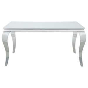 Carone 5-piece 61-inch Rectangular White Glass Dining Set Black