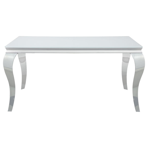 Carone 5-piece 61-inch Rectangular White Glass Dining Set Black