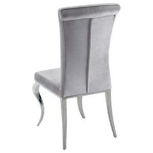 Carone 5-piece 81-inch Rectangular White Glass Dining Set Grey