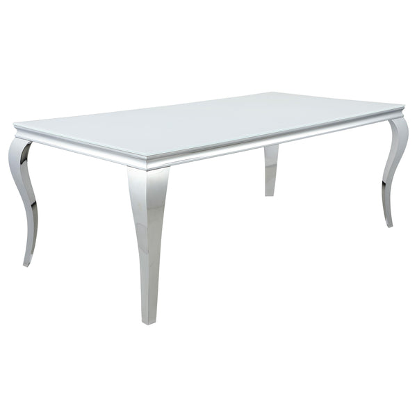 Carone 5-piece 81-inch Rectangular White Glass Dining Set Black