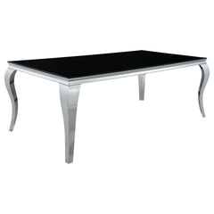 Carone 5-piece 81-inch Rectangular Black Glass Dining Set Grey