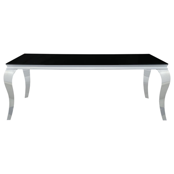 Carone 5-piece 81-inch Rectangular Black Glass Dining Set Grey
