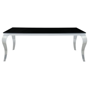 Carone 5-piece 81-inch Rectangular Black Glass Dining Set Black