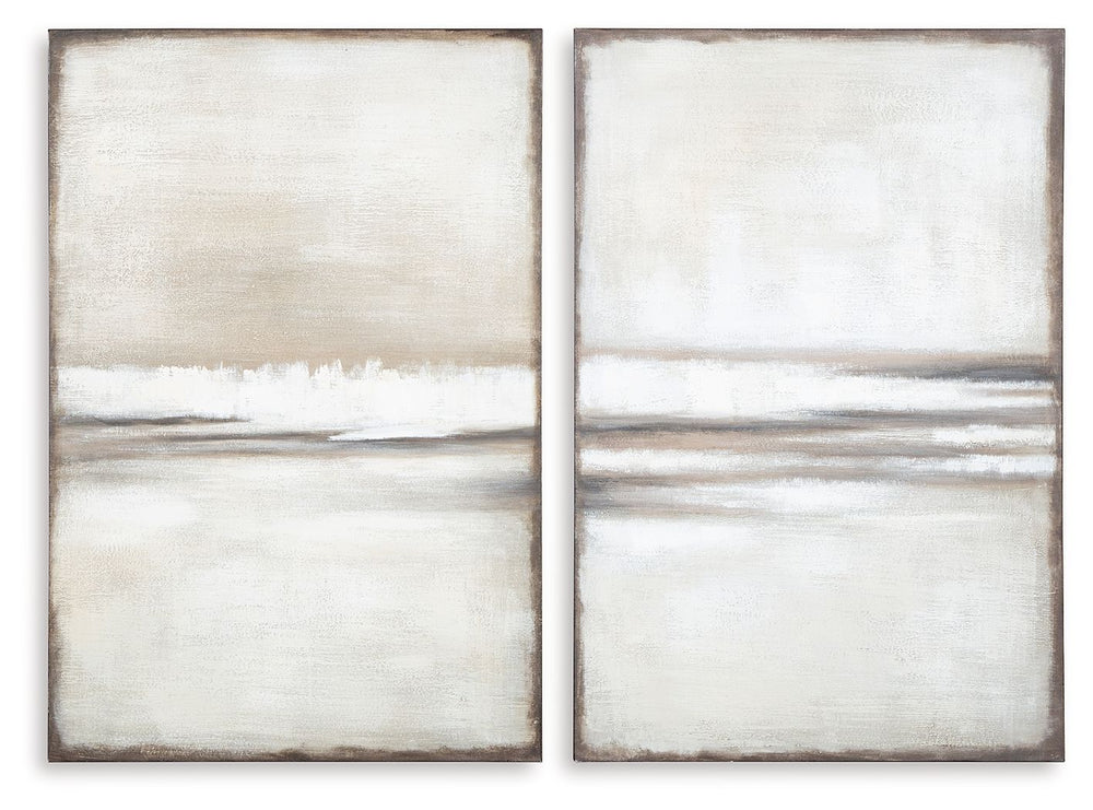 Lose yourself in the beauty of this landscape. Its abstract design effortlessly creates a moment of calm in an office, living room or bedroom. Soothing in neutral shades, this two-piece set reflects your refined yet relaxed approach to decor.<br/><br/><b>