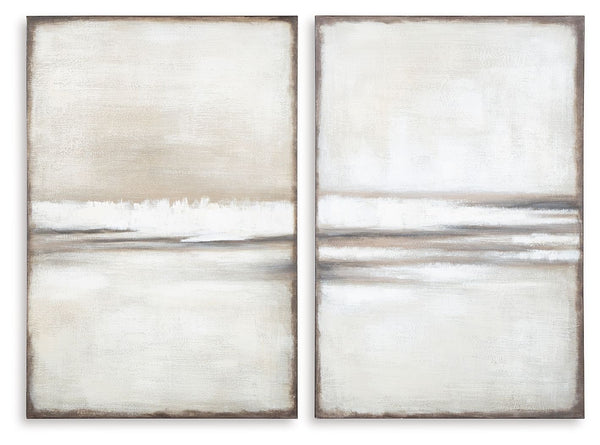 Lose yourself in the beauty of this landscape. Its abstract design effortlessly creates a moment of calm in an office, living room or bedroom. Soothing in neutral shades, this two-piece set reflects your refined yet relaxed approach to decor.<br/><br/><b>