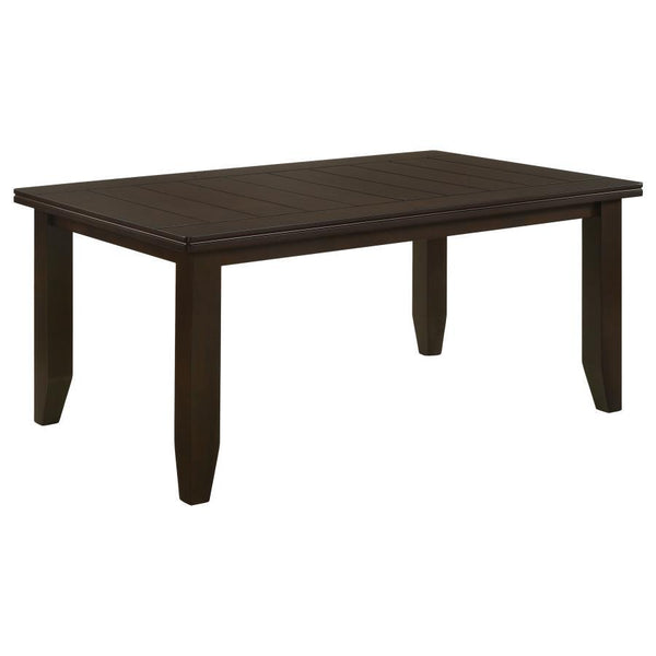  this dining set includes a plank-style dining table