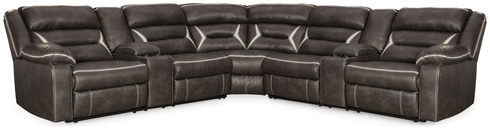 You could play it safe. Or you could choose to stand out in the crowd with this brilliantly styled sectional with power. Ultra cool, ultra contemporary and ultra comfortable, this fashion-forward sectional sports a fabulous faux leather enhanced with cont
