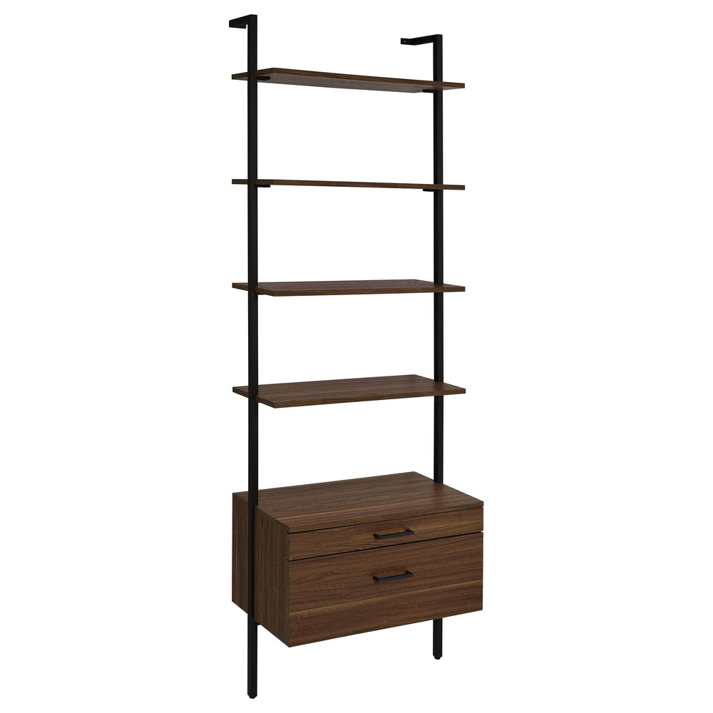 Owens 3-piece 96-inch Wall Mounted Bookshelf Set Walnut